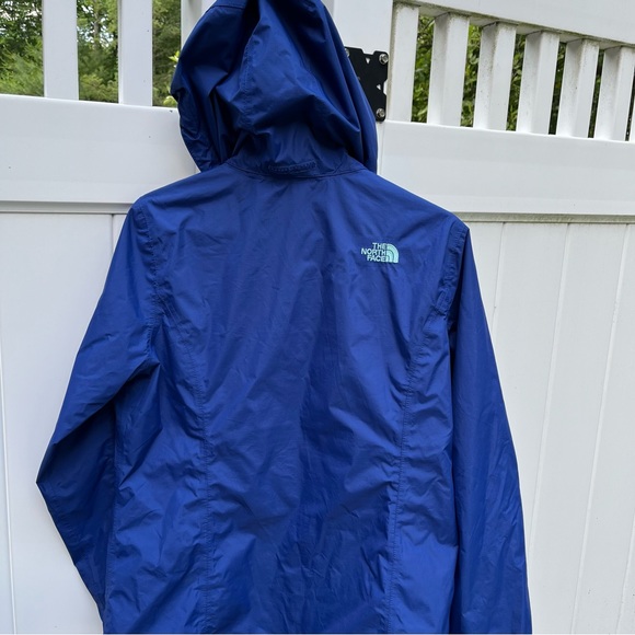 Water Resistant The North Face Rain Jacket, Blue and Turquoise - Picture 2 of 5